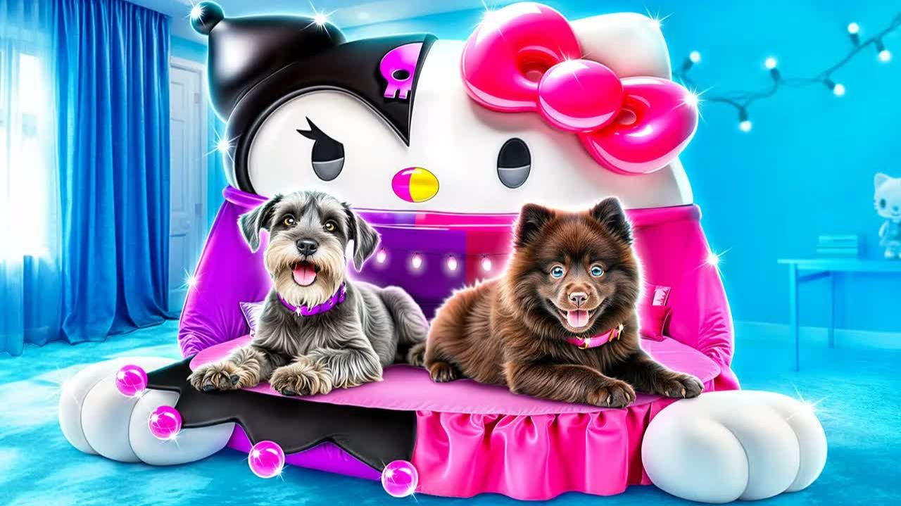 Мы построили двухэтажную кровать! Hello Kitty vs Kuromi