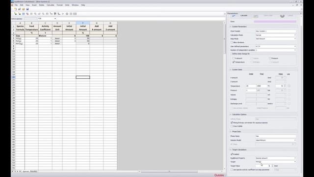 перевод HSC Equilibrium Calculations - How to use Equilibrium Calculations Module