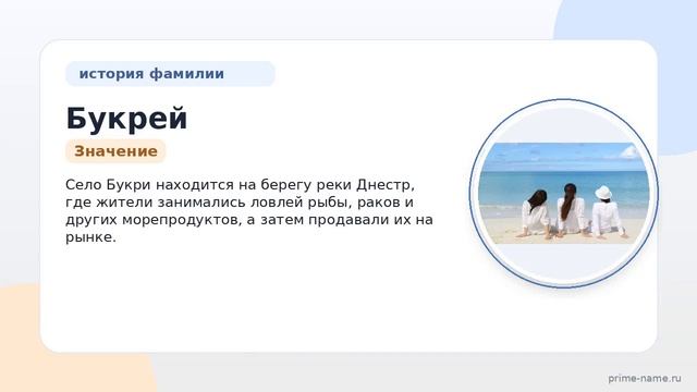 Фамилия Букрей: происхождение значение и склонение