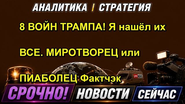 8 ВОЙН ТРАМПА! Я нашёл их ВСЕ. МИРОТВОРЕЦ или ВРУН Фактчэк
