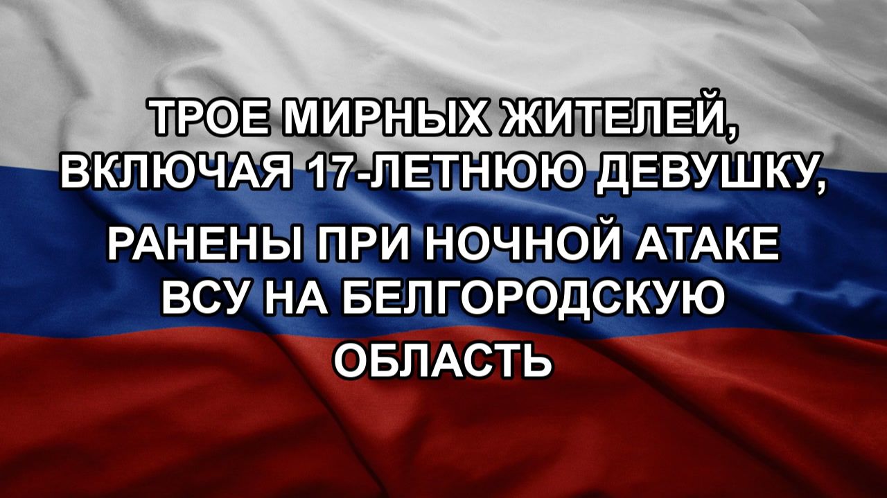 Трое мирных жителей включая 17-летнюю девушку ранены при ночной атаке ВСУ на Белгородскую область