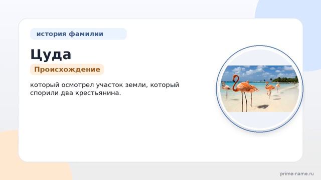 Фамилия Цуда: происхождение значение и склонение