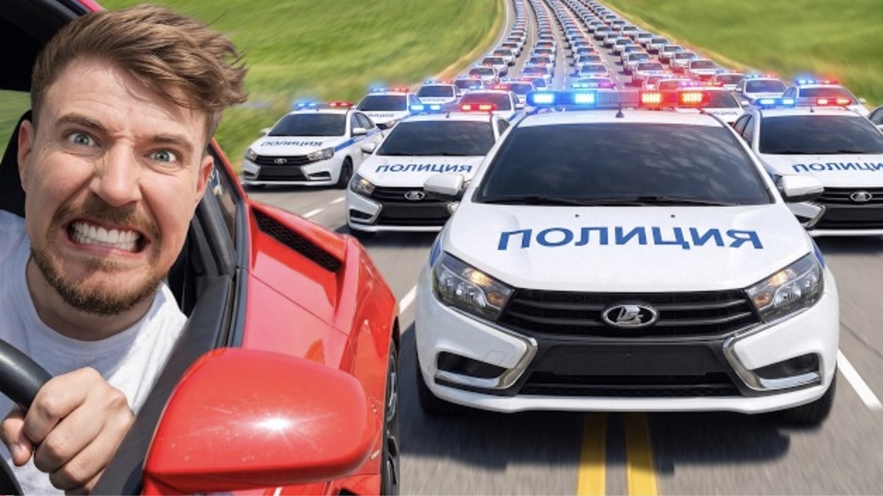 MrBeast Escape 100 Cops, Win $500,000