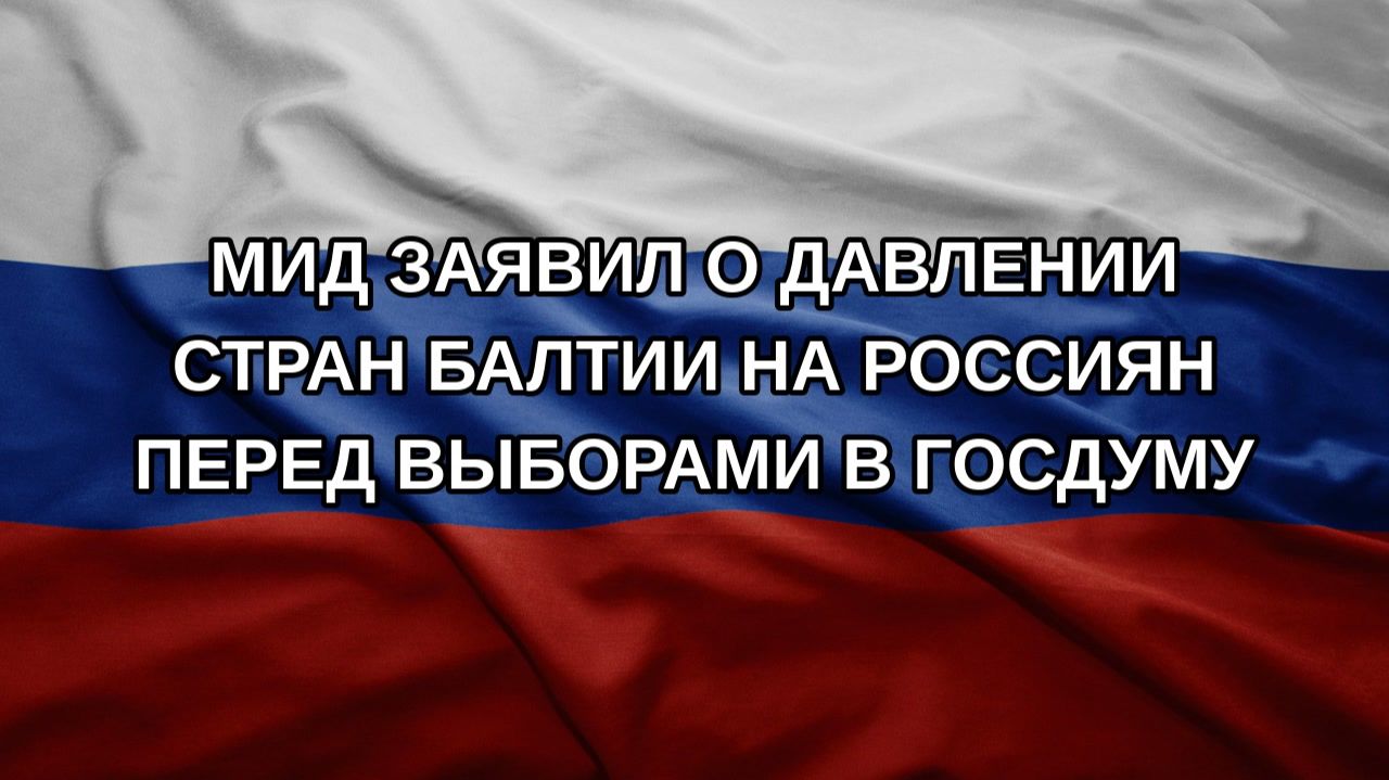 МИД заявил о давлении стран Балтии на россиян перед выборами в Госдуму