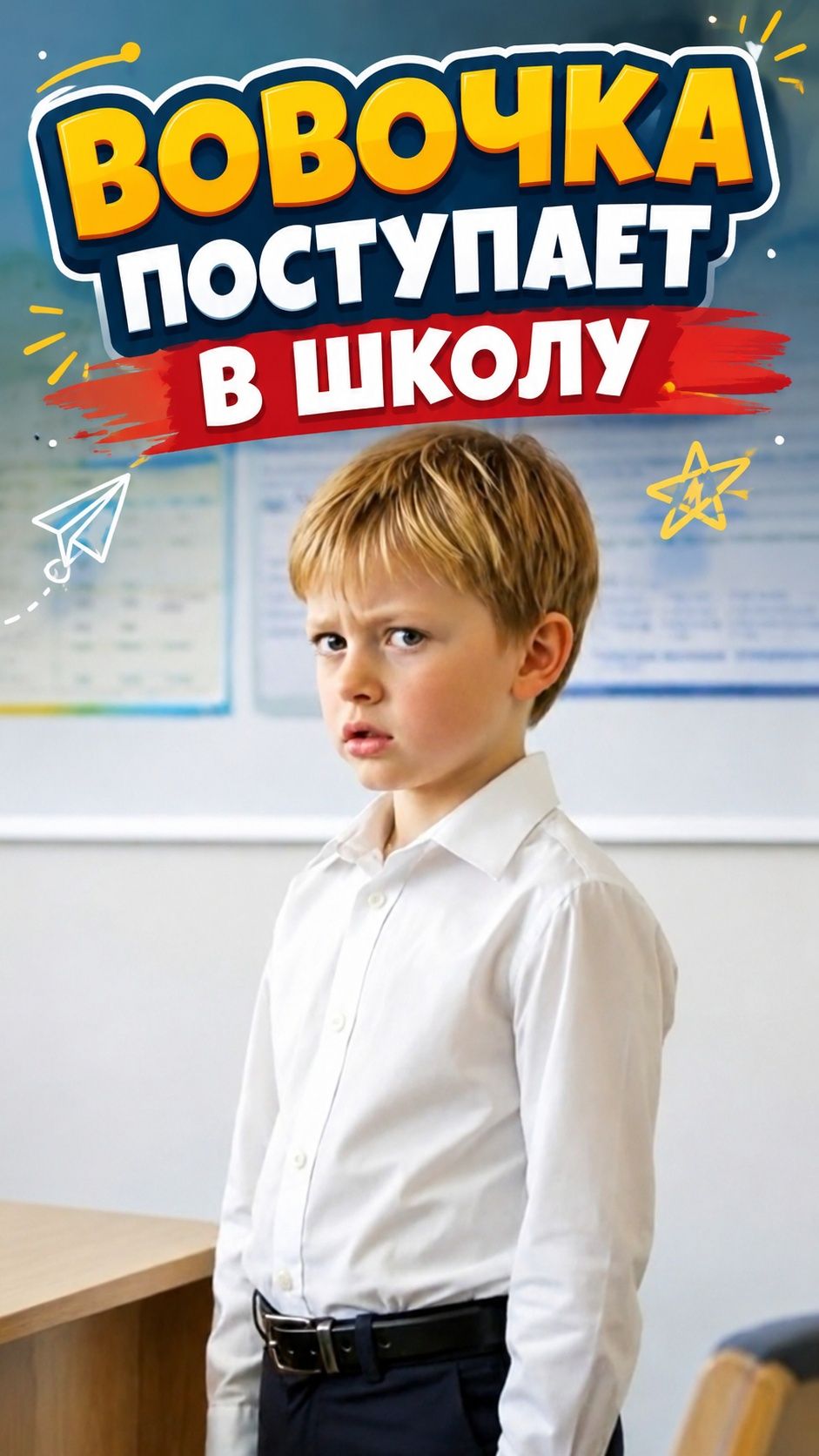 Анекдот. Вовочка поступает в школу...