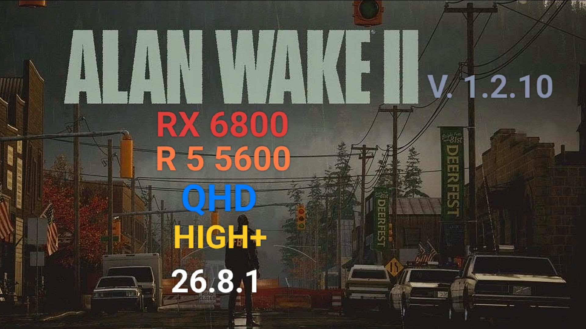 Alan Wake 2 V. 1.2.10 HIGH+/QHD - настройки для 100 фпс
