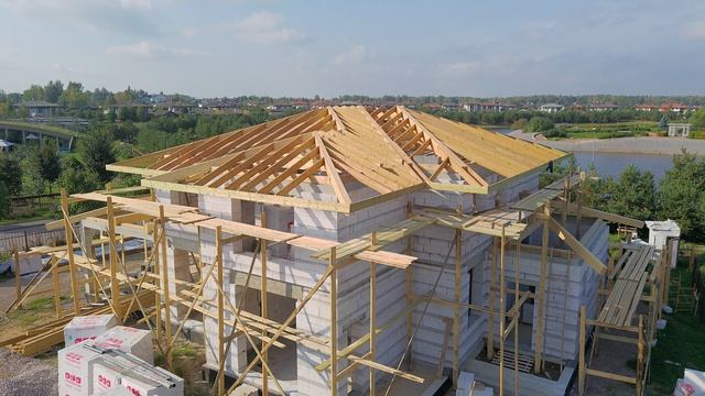 Рабочий_процесс  строительство газобетон загородный дом