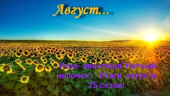 Игра- авантюра Уютный носочек с Катериной Шурм!. Итоги августа 25 сезон!