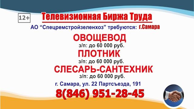 21.08.26г. в 07.27 на телеканале РОССИЯ-24 Телевизионная Биржа Труда в Самаре и области