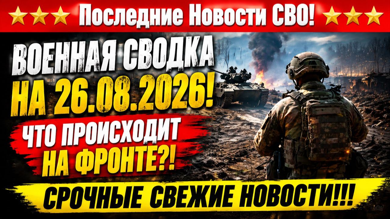 СВО на Украине - Сводка СВО на 26 Августа и Карта боевых действий сегодня 26.08.2026