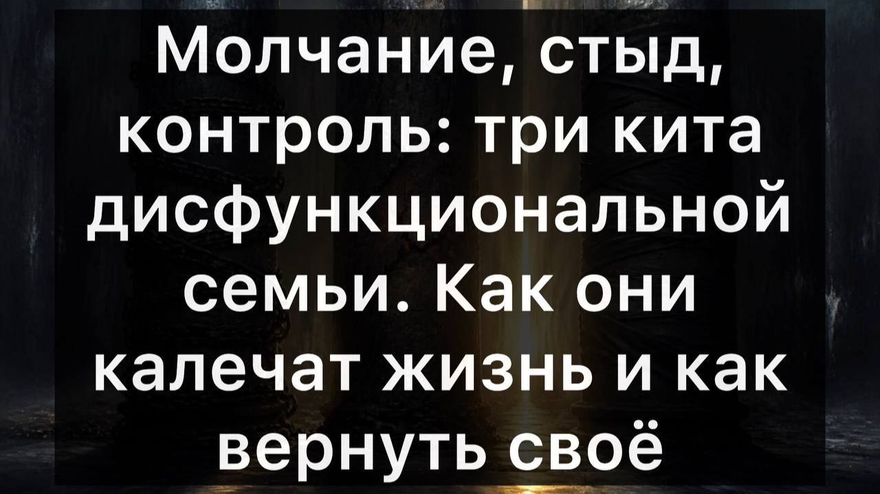 Молчание стыд контроль: три кита дисфункциональной семьи. Как они калечат жизнь и как вернуть своё
