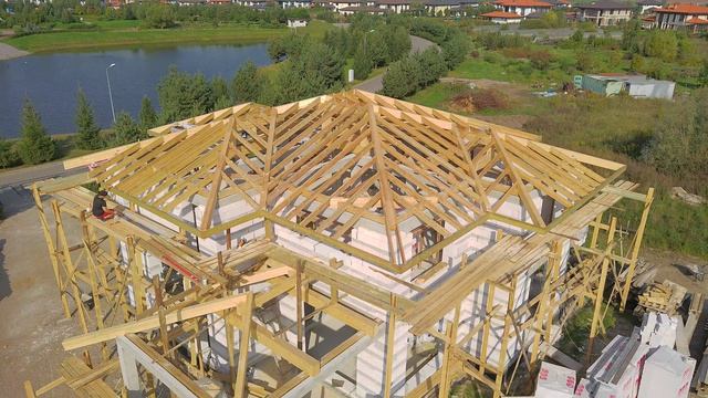 Рабочий_процесс  строительство газобетон загородный дом