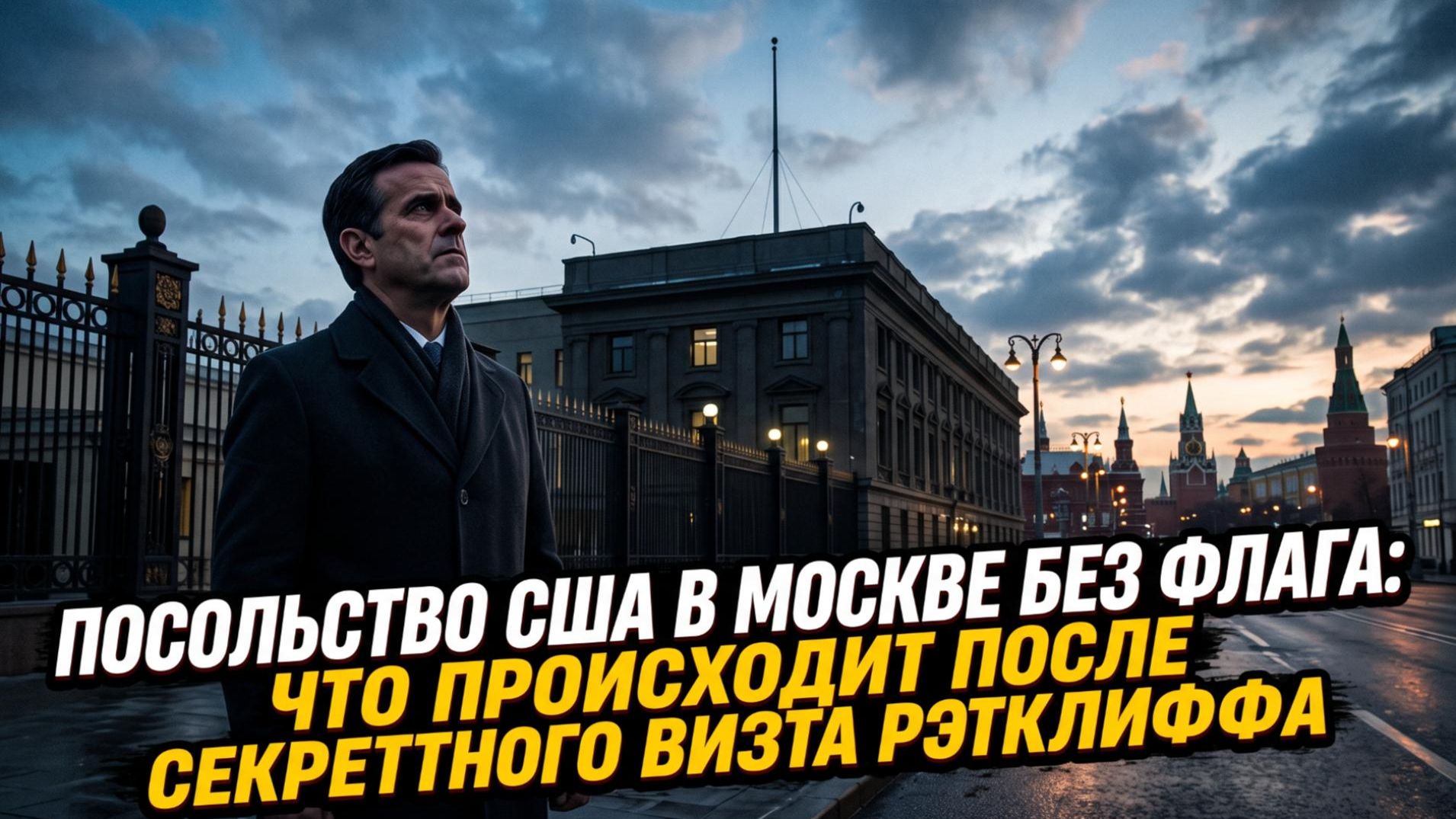 Американский флаг исчез с посольства в Москве: эвакуация или фейк на фоне визита Рэтклиффа?