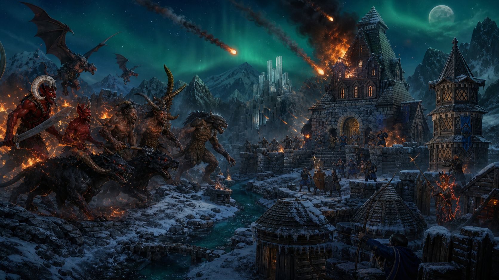 Heroes of Might and Magic III: Horn of the Abyss  огонь против льда Инферно против Кронверка