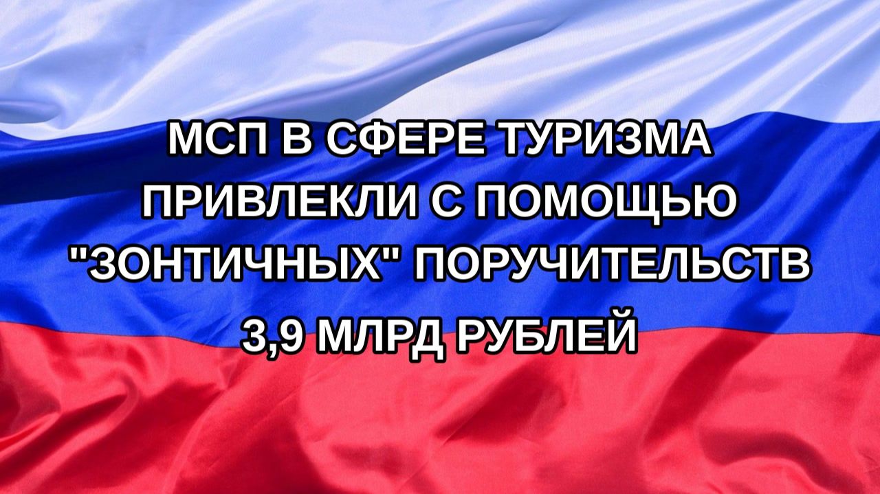 Н. РФ МСП в сфере туризма привлекли с помощью зонтичных поручительств 39 млрд рублей