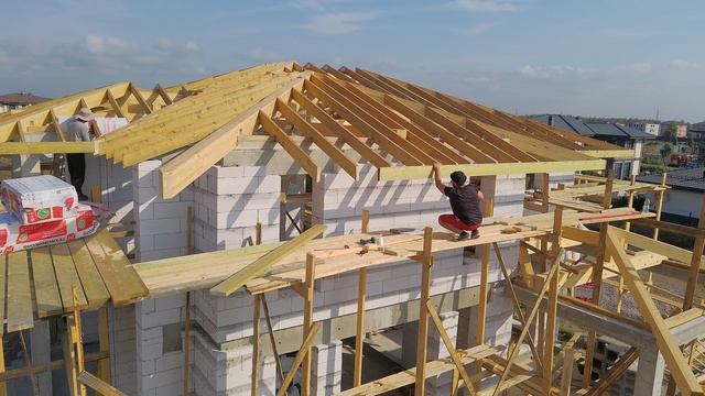 Рабочий_процесс  строительство газобетон загородный дом