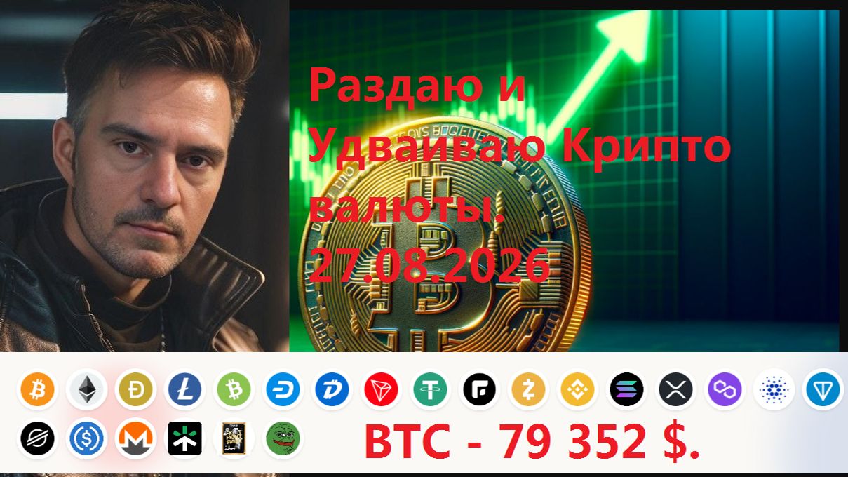 Раздаю и удваиваю Крипто  Валюты 27.08.2026