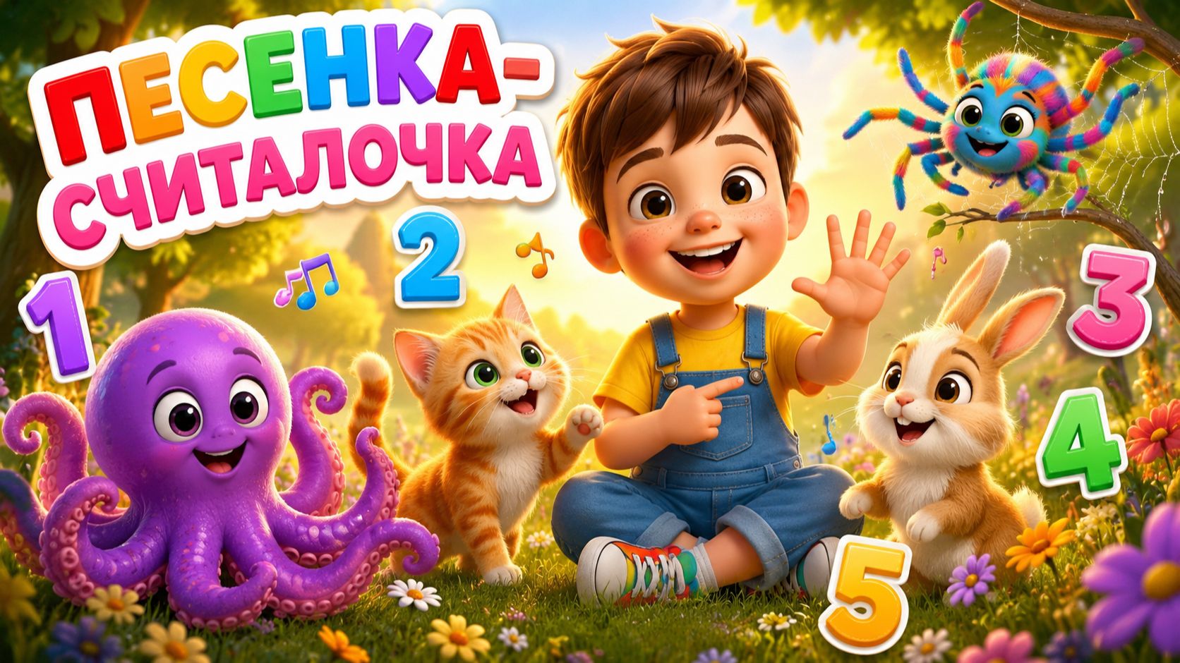 Песенка-считалочка для детей  Учимся считать от 1 до 10 весело и легко!