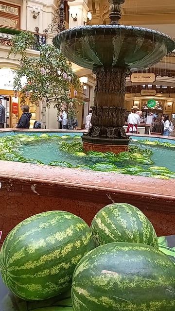 ГУМ Красная площадь .Фонтан с арбузами . Москва центр