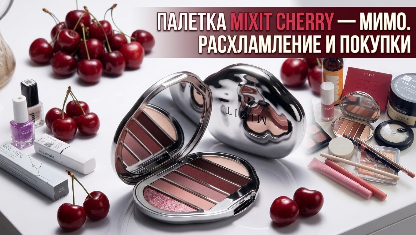 💄🍒Расхламление + покупки. Палетка Mixit Cherry, ожидания Vs реальность!
