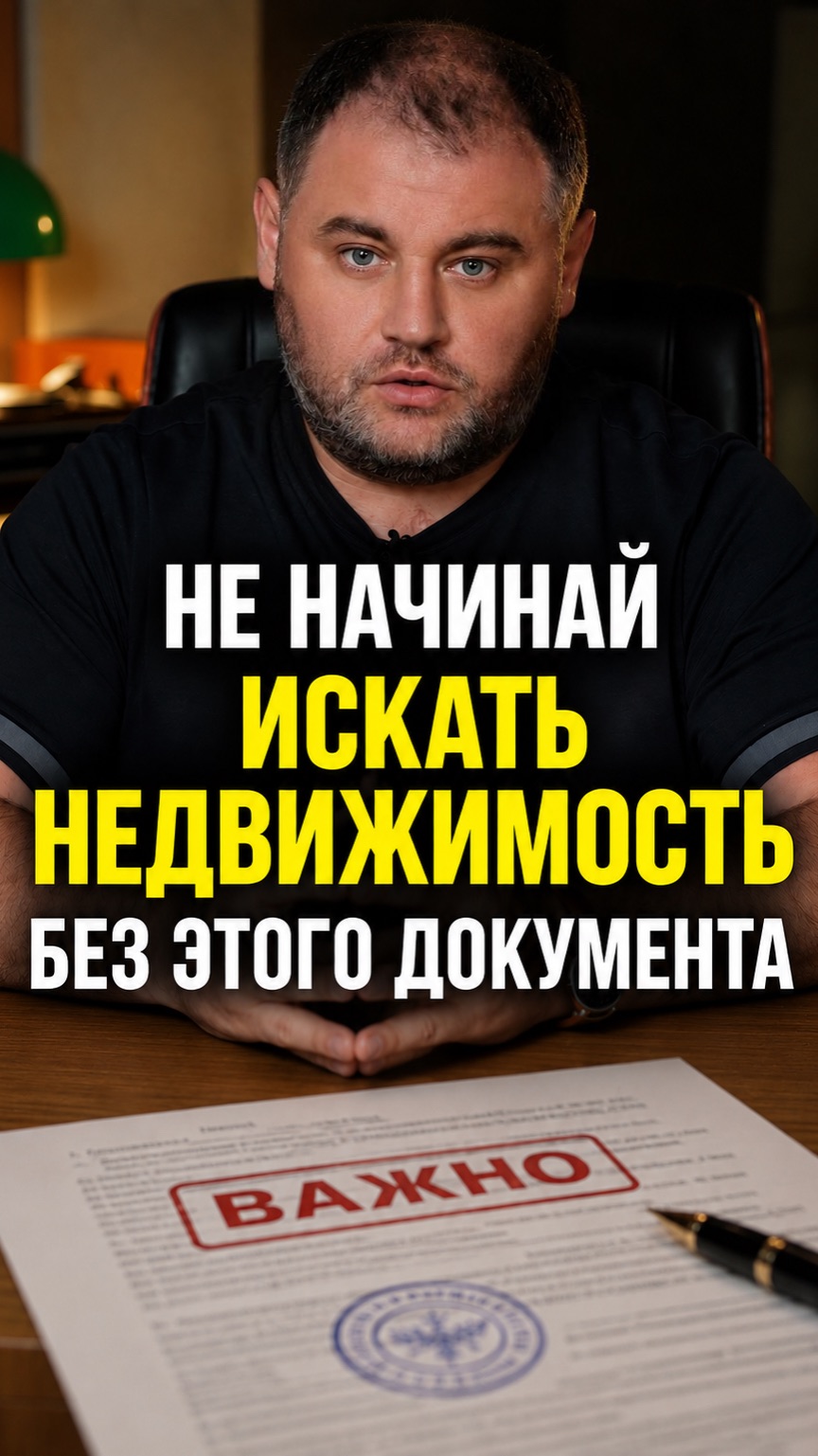 Не начинай искать недвижимость без этого документа.