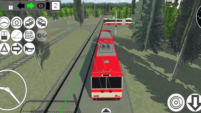 Работаю водителем троллейбуса Skoda 15tr в Micro Trolleybus Simulator по 2 маршруту