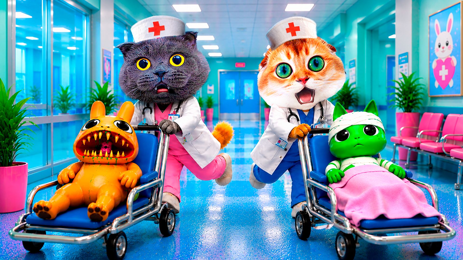 ВОЗИМ АНОМАЛИИ НА КАТАЛКАХ 😱 НОВОЕ ОБНОВЛЕНИЕ В БОЛЬНИЦЕ РОБЛОКС - ANIMAL HOSPITAL ROBLOX