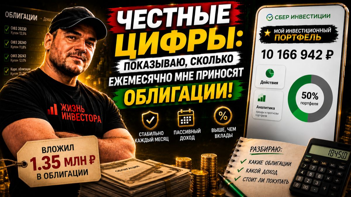 ЧЕСТНЫЕ ЦИФРЫ: показываю, сколько ежемесячно мне приносят облигации (вложил в них 1.35млн р)❗️