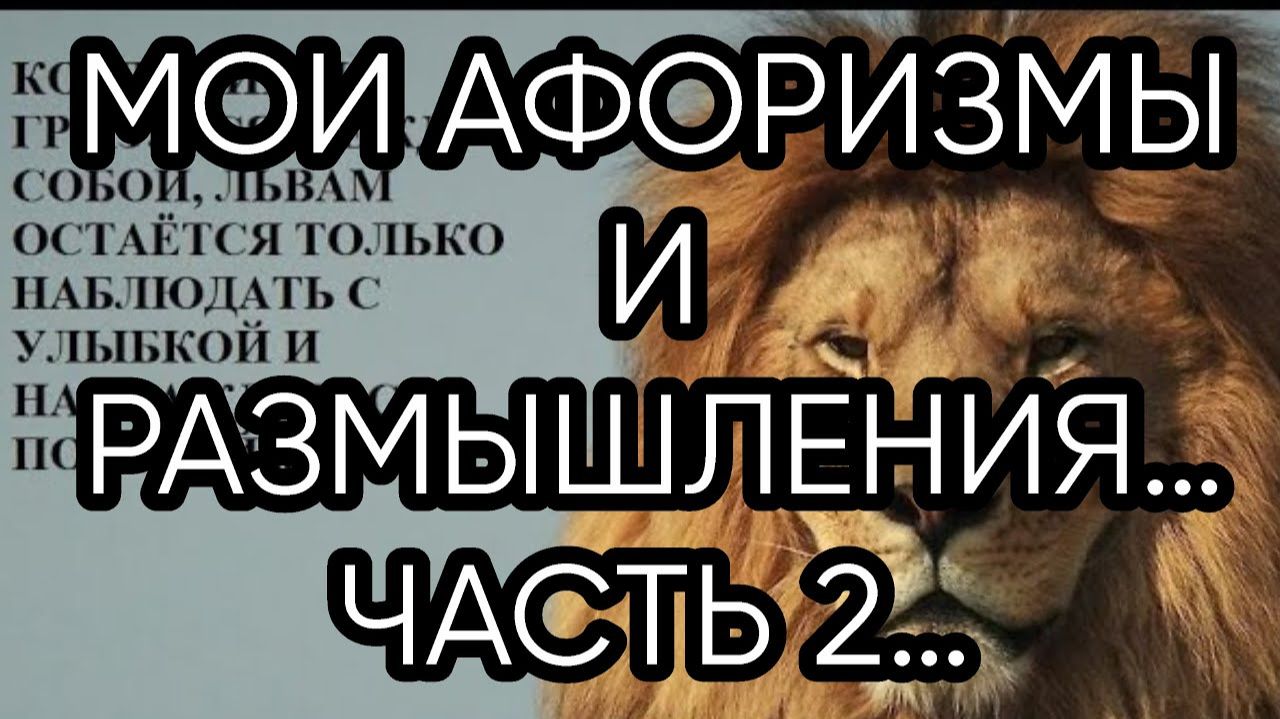 МОИ АФОРИЗМЫ И РАЗМЫШЛЕНИЯЧАСТЬ 2