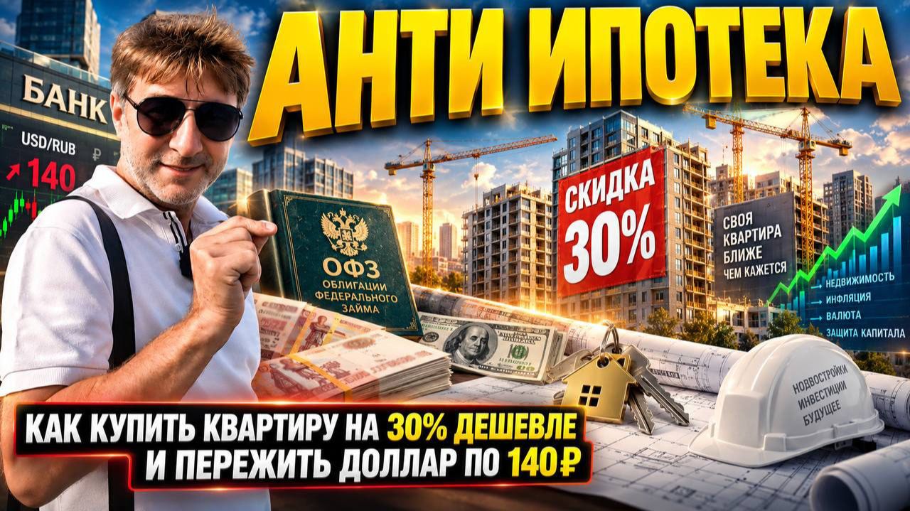 АНТИ ИПОТЕКА. Как купить квартиру НА 30% ДЕШЕВЛЕ и пережить ДОЛЛАР ПО 140₽?!