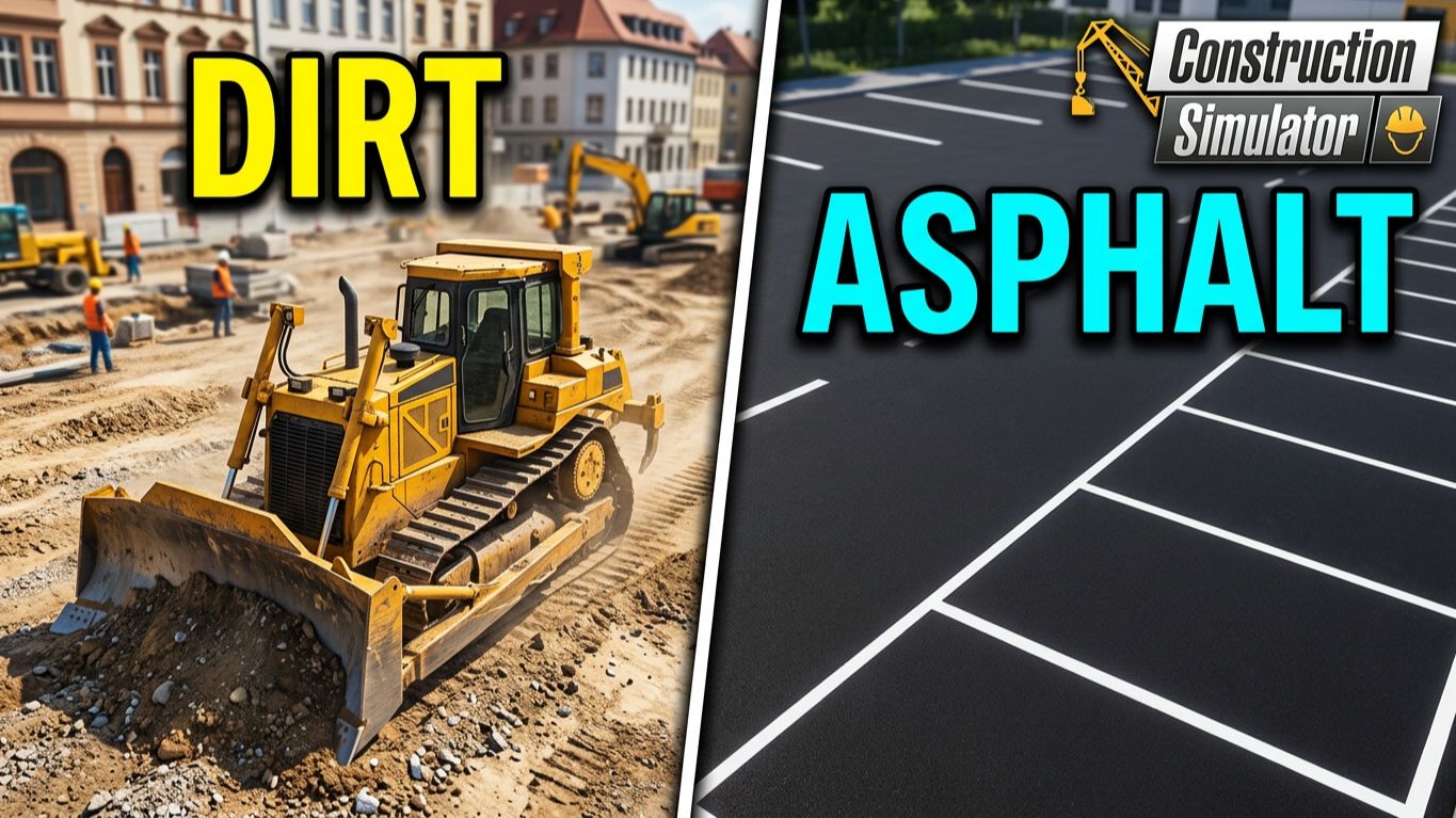 Постройка парковки Кладем асфальт Construction Simulator