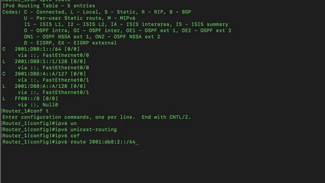 IPv6 Static Routing On CISCO IOS
