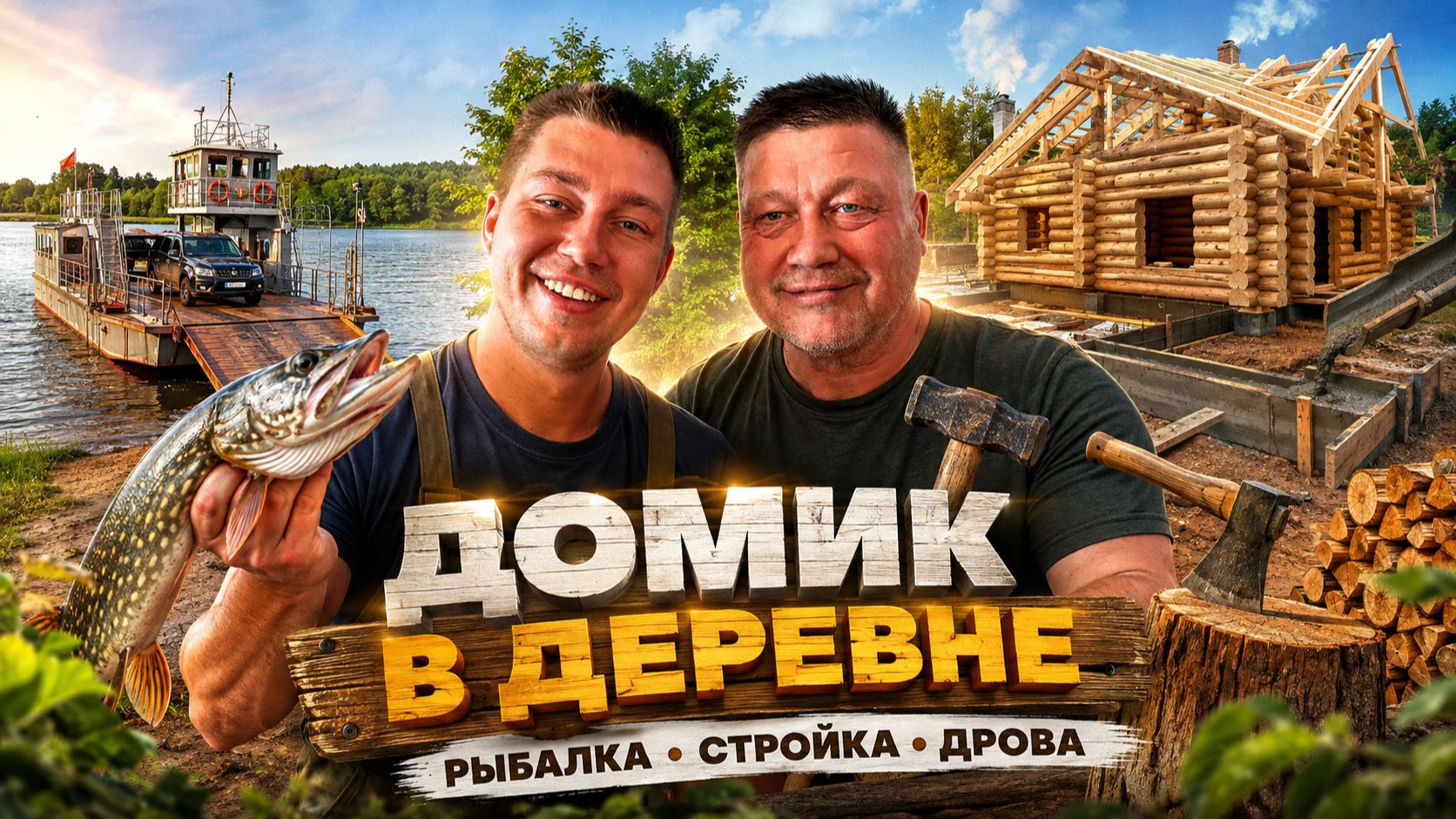 СТРОЙКА С ОТЦОМ | Загородный дом, рыбалка и время с родителями