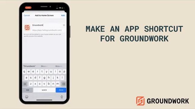 How To Add A Groundwork App Shortcut To Your IPhone