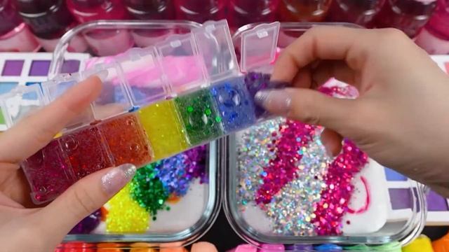 СМЕШИВАНИЕ СЛАЙМА 🎀30 минут с блестящей глиной для макияжа