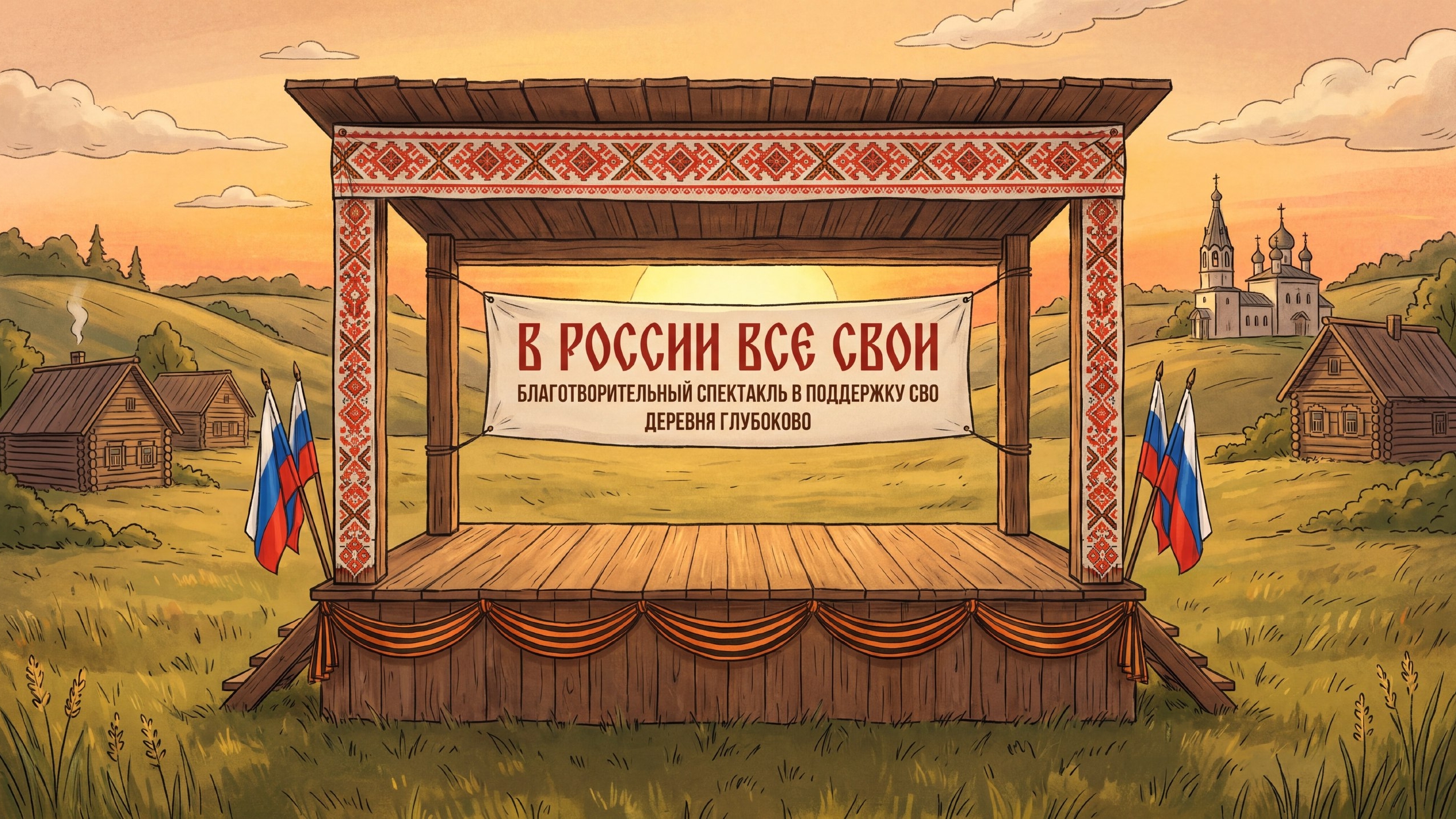 ✨ Благотворительный спектакль «В России все СВОи» в Глубоковском СДК 🎭