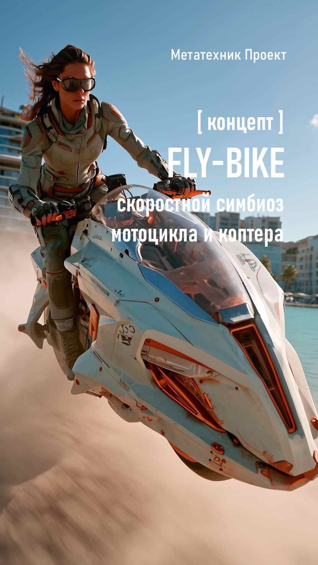 FLY-BIKE Симбиоз мотоцикла и коптера. Концепт. CV-корректировка для отклонений от столкновений.