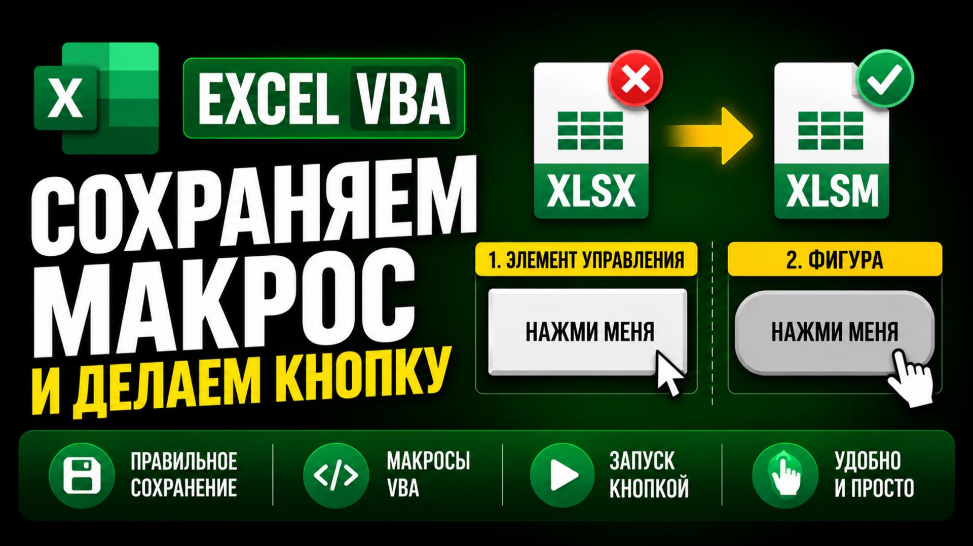 Макрос исчез Формат Xlsm и кнопка запуска