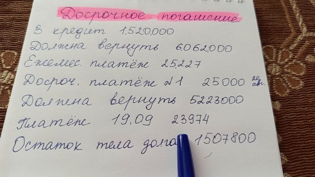 66. Ещё раз про досрочное погашение