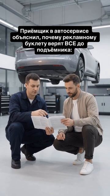 Приёмщик в автосервисе объяснил, почему рекламному буклету верят ВСЕ до подъёмника: