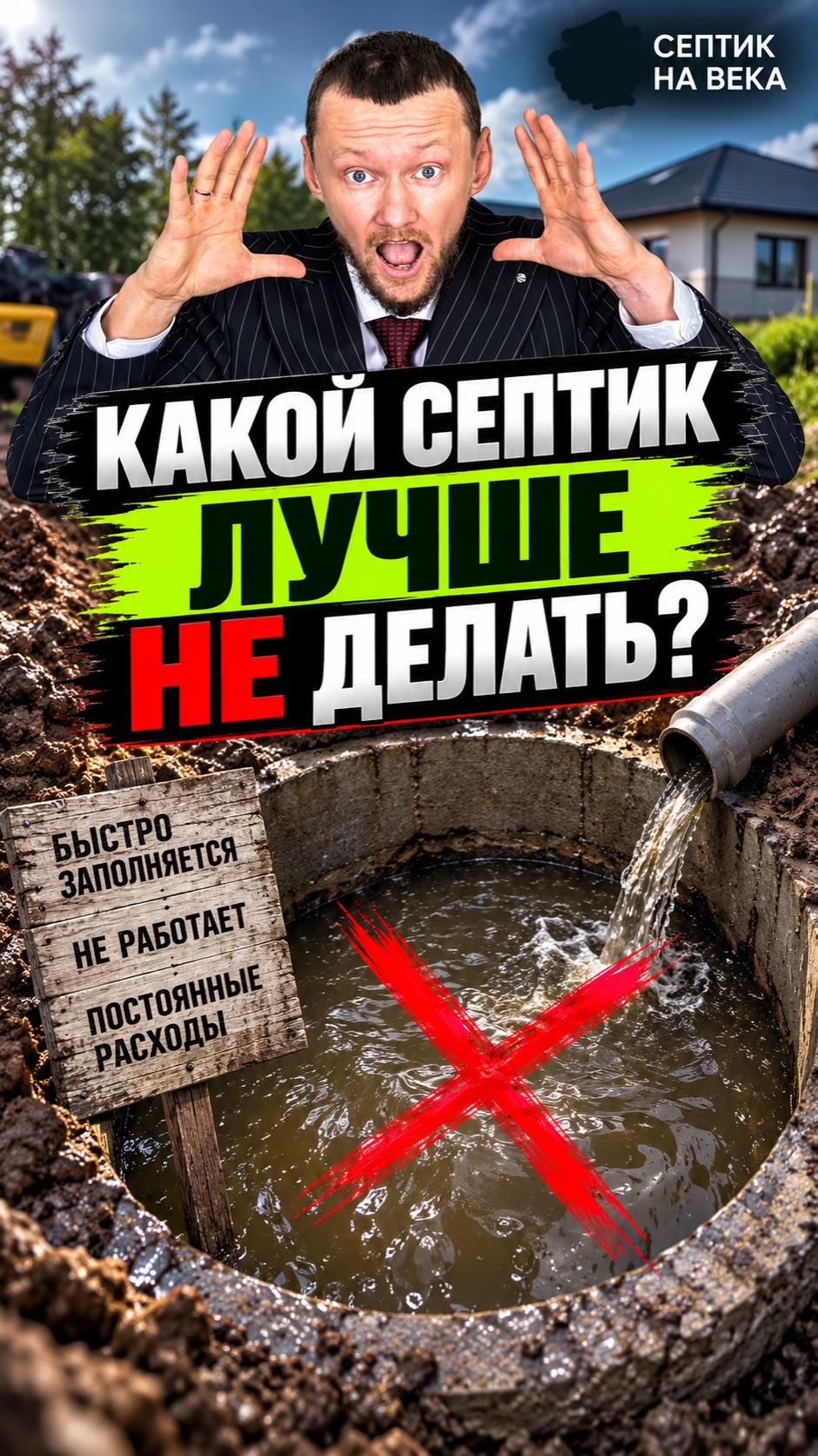Такой септик лучше не делать! И вот почему? #септик #строительство