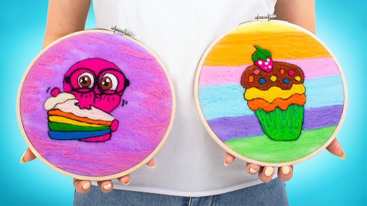 Живопись шерстью для начинающих! 🎨🐑 Простой мастер-класс