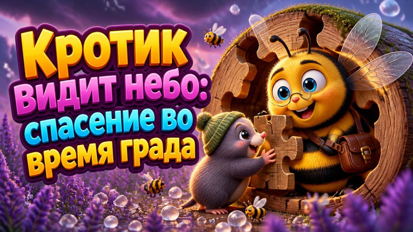 Кротик видит небо спасение во время града