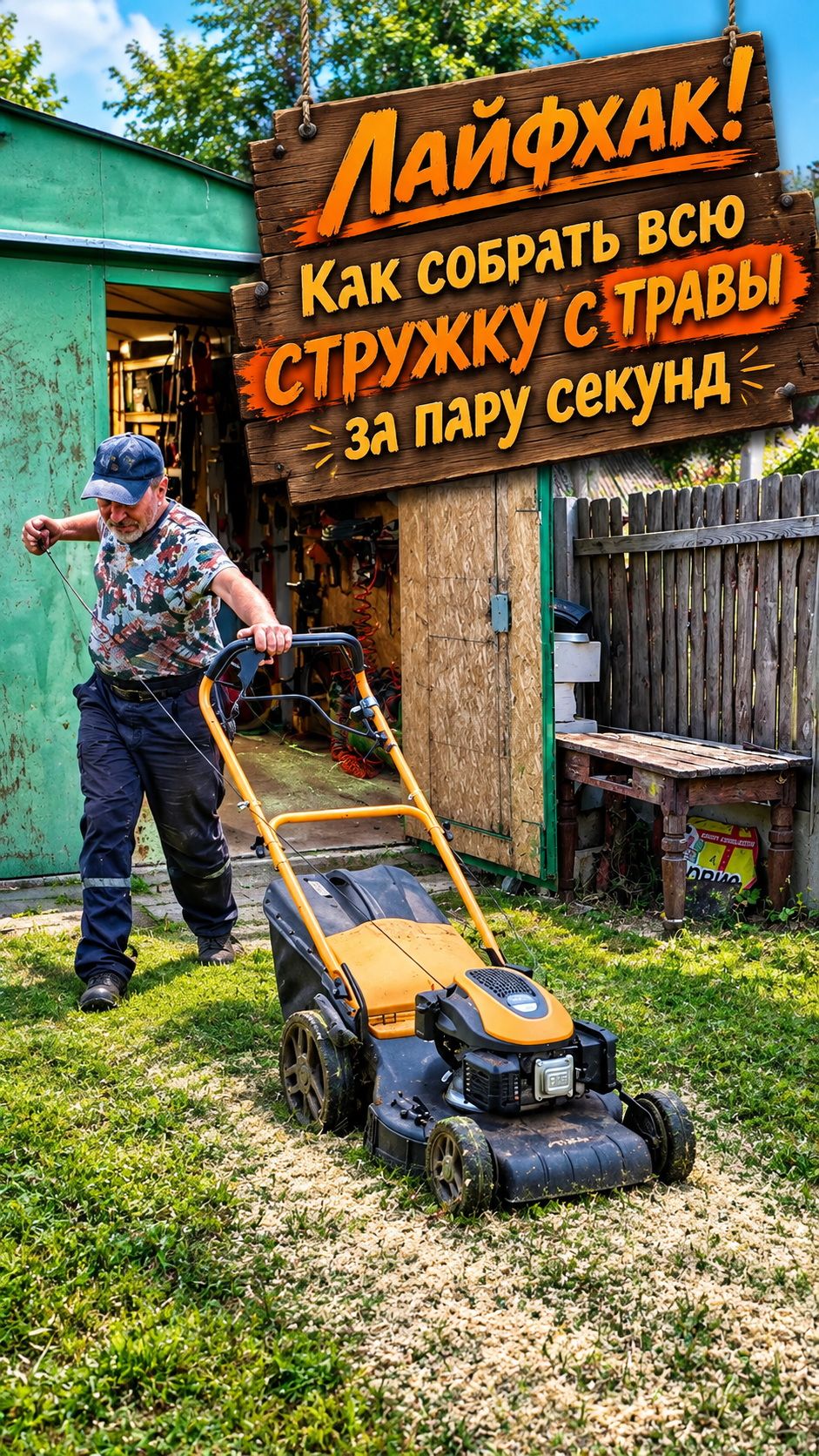 Лайфхак! Как собрать всю стружку с травы за пару секунд ⏱️