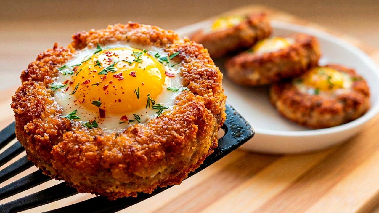 Мясные ватрушки с яйцом на сковороде! Новый способ приготовить привычные котлеты!