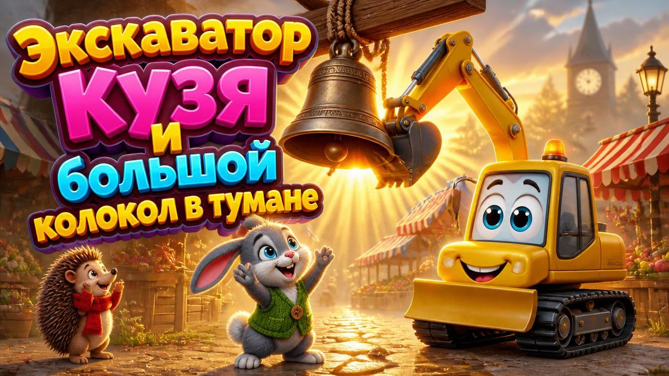 Экскаватор Кузя и большой колокол в тумане
