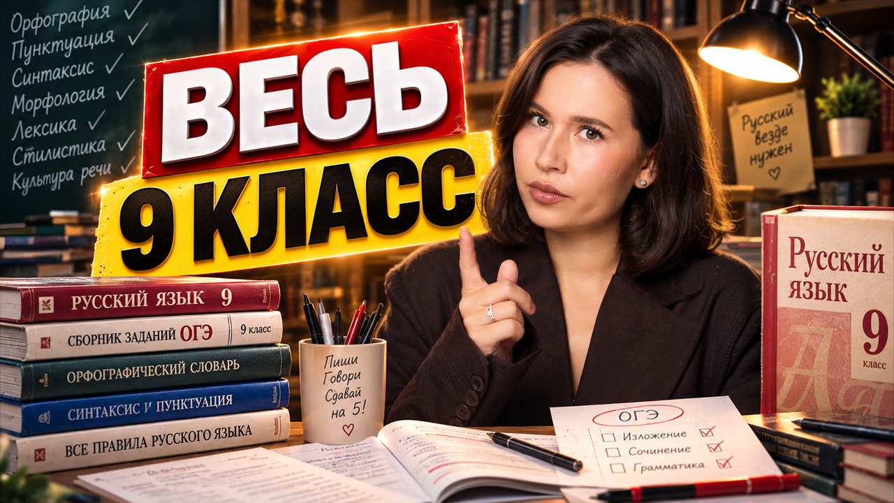 ВЕСЬ 9 КЛАСС по русскому языку за 1 ролик для ОГЭ | Настя Гласная