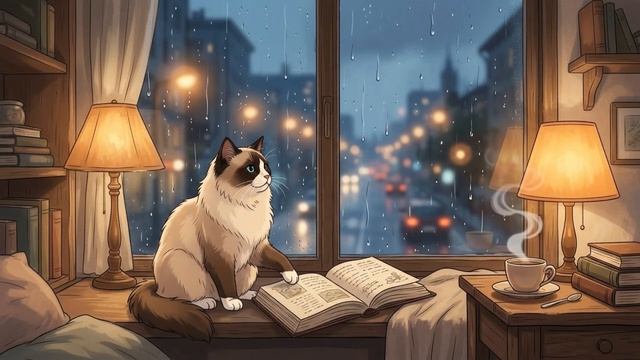 LOFI NIGHT WITH CHESTER 🐈 | Rainy Study Session