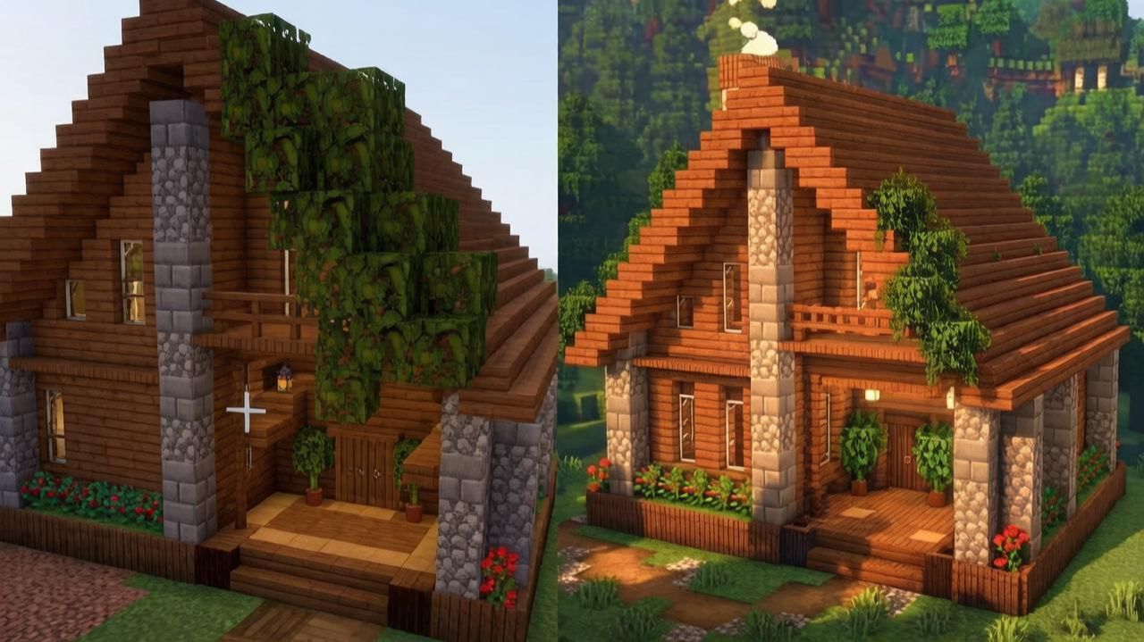 Строим красивый дом в Minecraft! Как получить донат Бесплатно на сервере в режиме выживания!