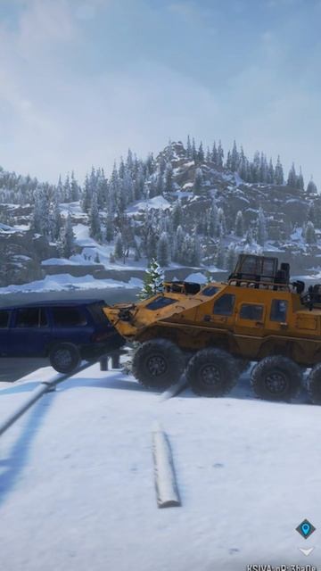 БТР шалит Легковушку в воду SnowRunner